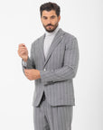 Abito Manuel Ritz sfoderato regimental lana stretch grigio