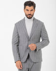 Abito Manuel Ritz sfoderato regimental lana stretch grigio