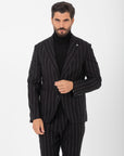 Abito Manuel Ritz sfoderato regimental lana stretch nero