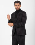 Abito Manuel Ritz sfoderato regimental lana stretch nero