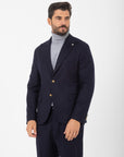 GiaccaManuel Ritz monopetto a lancia lana stretch blu