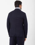 GiaccaManuel Ritz monopetto a lancia lana stretch blu