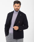Giacca Manuel Ritz doppiopetto lana cotone blu