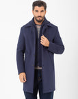 Cappotto imbottito jersey tecnico accoppiato blu