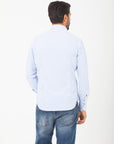 Camicia Mastai Ferretti in cotone a righe bianco e azzurra