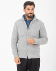 Overshirt Manuel Ritz in maglia misto lana grigio chiara