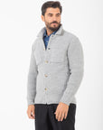 Overshirt Manuel Ritz in maglia misto lana grigio chiara