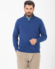Lupetto Bellwood con zip in seta e cashmere - Bluette
