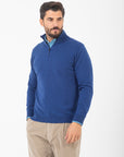 Lupetto Bellwood con zip in seta e cashmere - Bluette