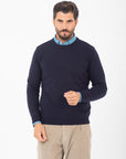 Girocollo Bellwood in seta e cashmere - Blu scuro
