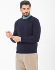 Girocollo Bellwood in seta e cashmere - Blu scuro