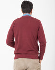 Cardigan Paul Miranda in lana merino tintura used - Bordeaux