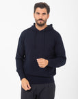 Maglia con cappuccio Manuel Ritz misto lana blu