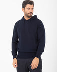 Maglia con cappuccio Manuel Ritz misto lana blu