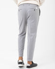 Pantalone con pinces flanella di lana stretch grigio