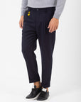 Pantalone Manuel Ritz con pinces flanella di lana stretch Blu