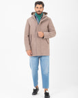 Giaccone Manuel Ritz in jersey accoppiato neoprene beige
