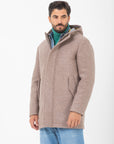Giaccone Manuel Ritz in jersey accoppiato neoprene beige
