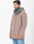 Giaccone Manuel Ritz in jersey accoppiato neoprene beige
