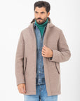 Giaccone Manuel Ritz in jersey accoppiato neoprene beige