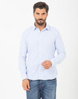 Camicia Mastai Ferretti  in cotone a righe bianco e azzurra