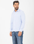 Camicia Mastai Ferretti  in cotone a righe bianco e azzurra