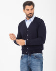 Cardigan Bellwood in lana merino extrafine blu