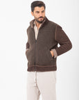 Bomber Bellwood in tessuto velour e finiture in maglia - Moro