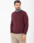 Girocollo Bellwood in lana merino extrafine Bordeaux