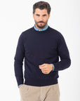 Girocollo Bellwood in lana merino extrafine Blu