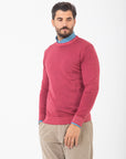 Girocollo Paul Miranda in lana merino tintura used - bordeaux