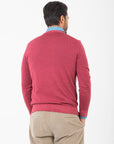 Girocollo Paul Miranda in lana merino tintura used - bordeaux