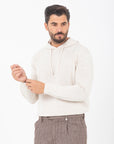 Maglia con cappuccio Manuel Ritz misto lana beige